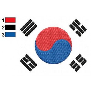 Korea Flag Embroidery Design